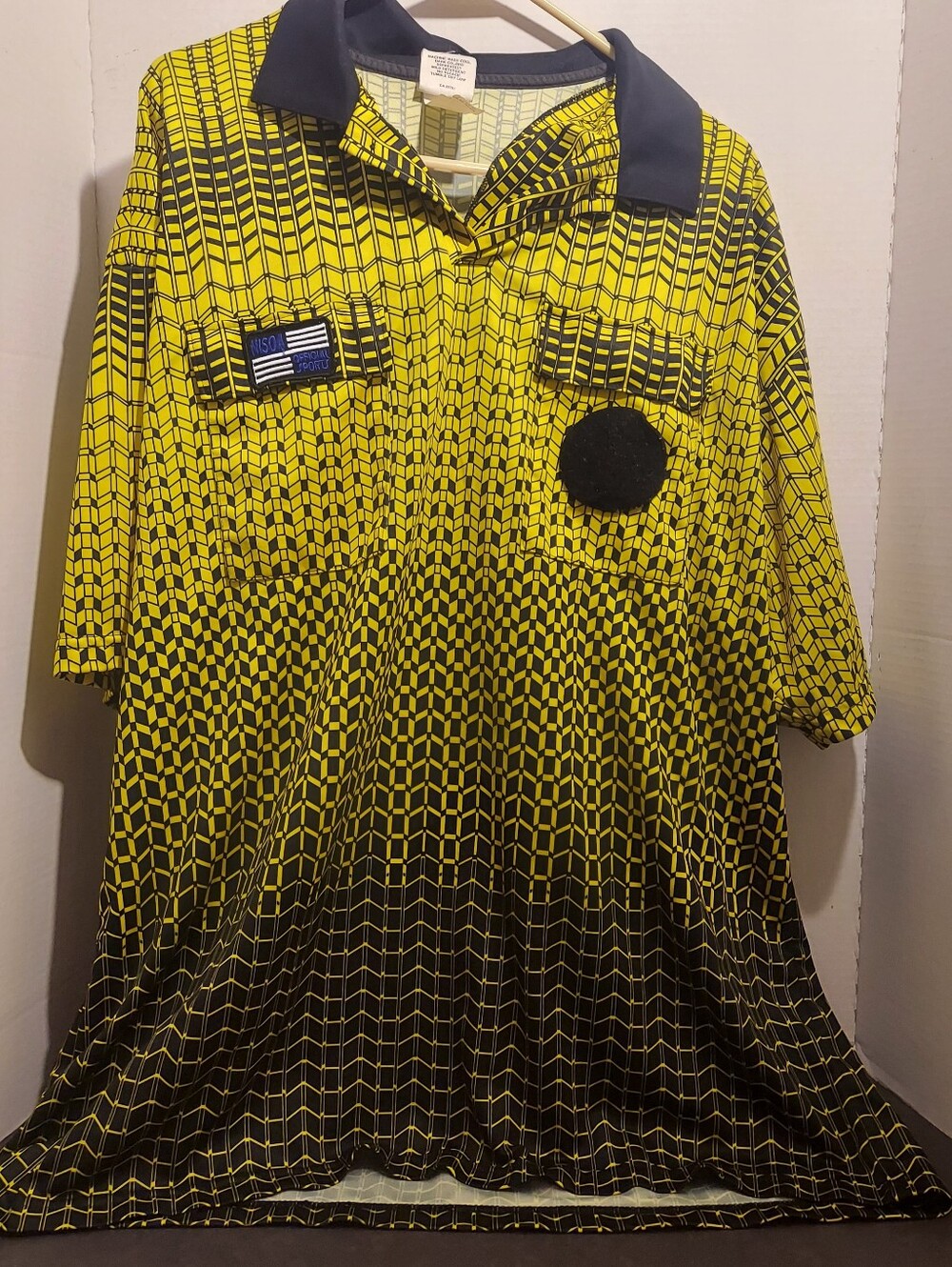 Official Sports NISOA Yellow Black Soccer Referee Jersey Shirt Mens Size XL